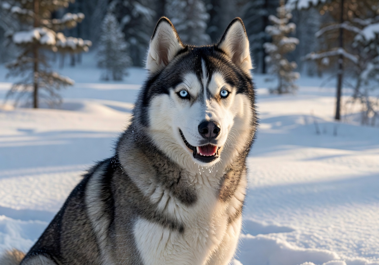 Husky portrait outdoors